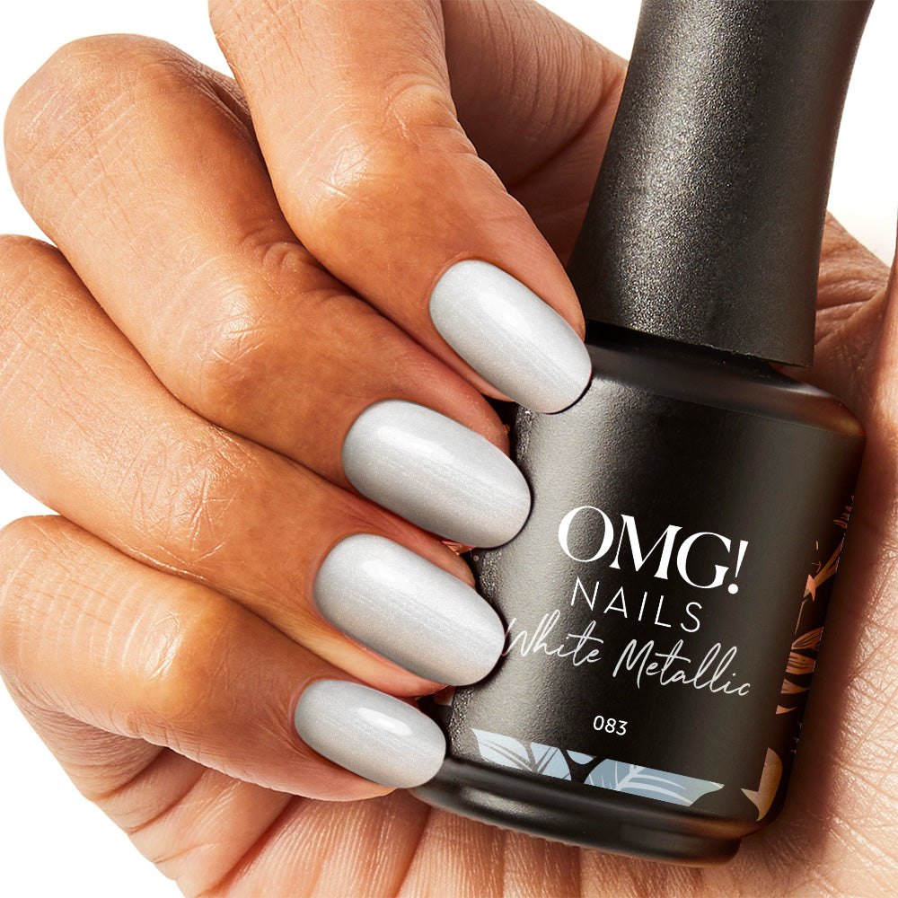 White Metallic Gel Polish